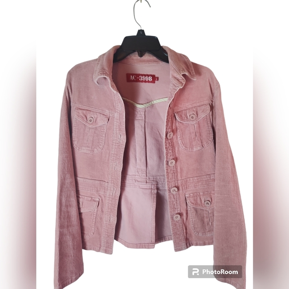Vintage Pink Corduroy Utility Jacket Size Large - Picture 3 of 8